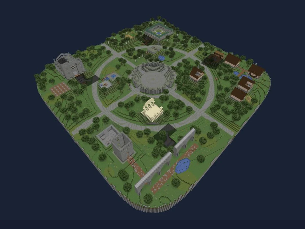 Actual Minecraft world render of Forgotten Kingdom