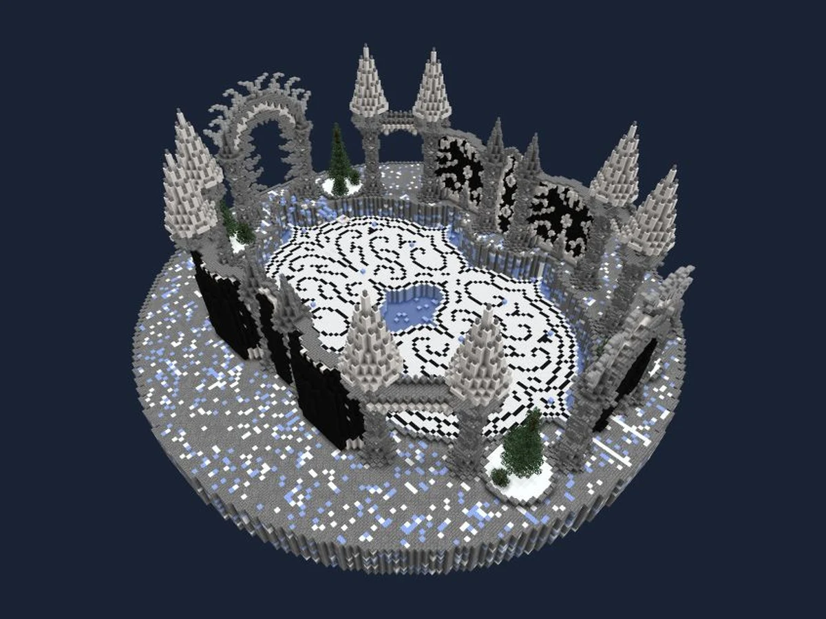 Actual Minecraft world render of Frozen