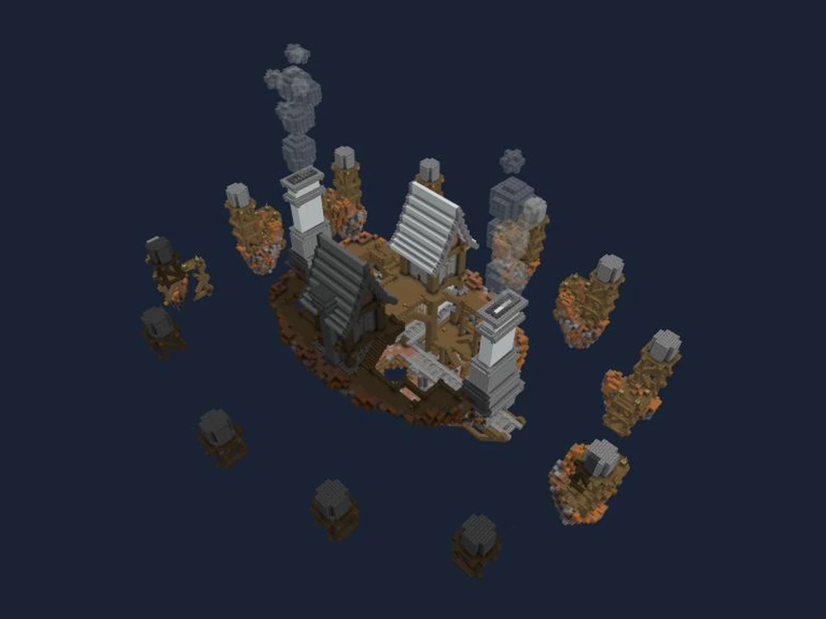 Actual Minecraft world render of Sky Arena 0