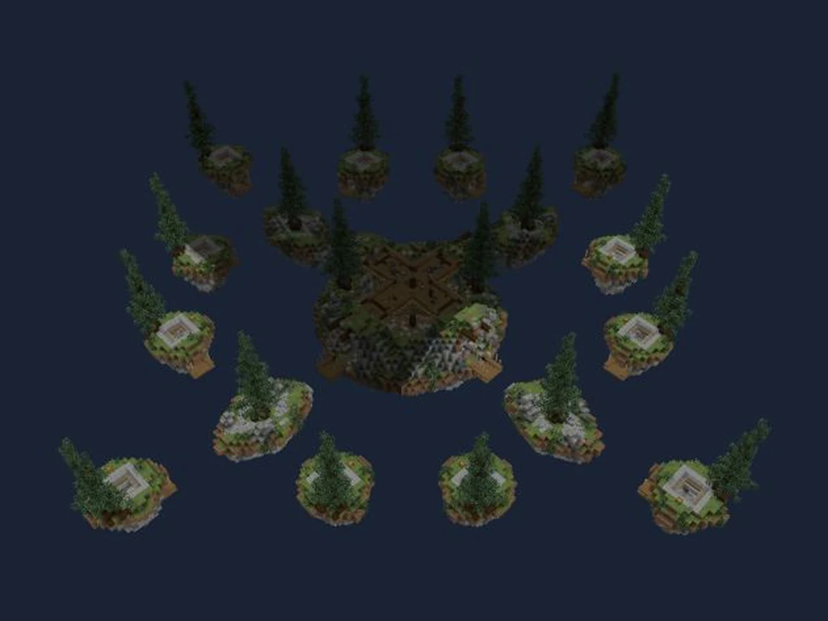 Actual Minecraft world render of Sky Arena 1