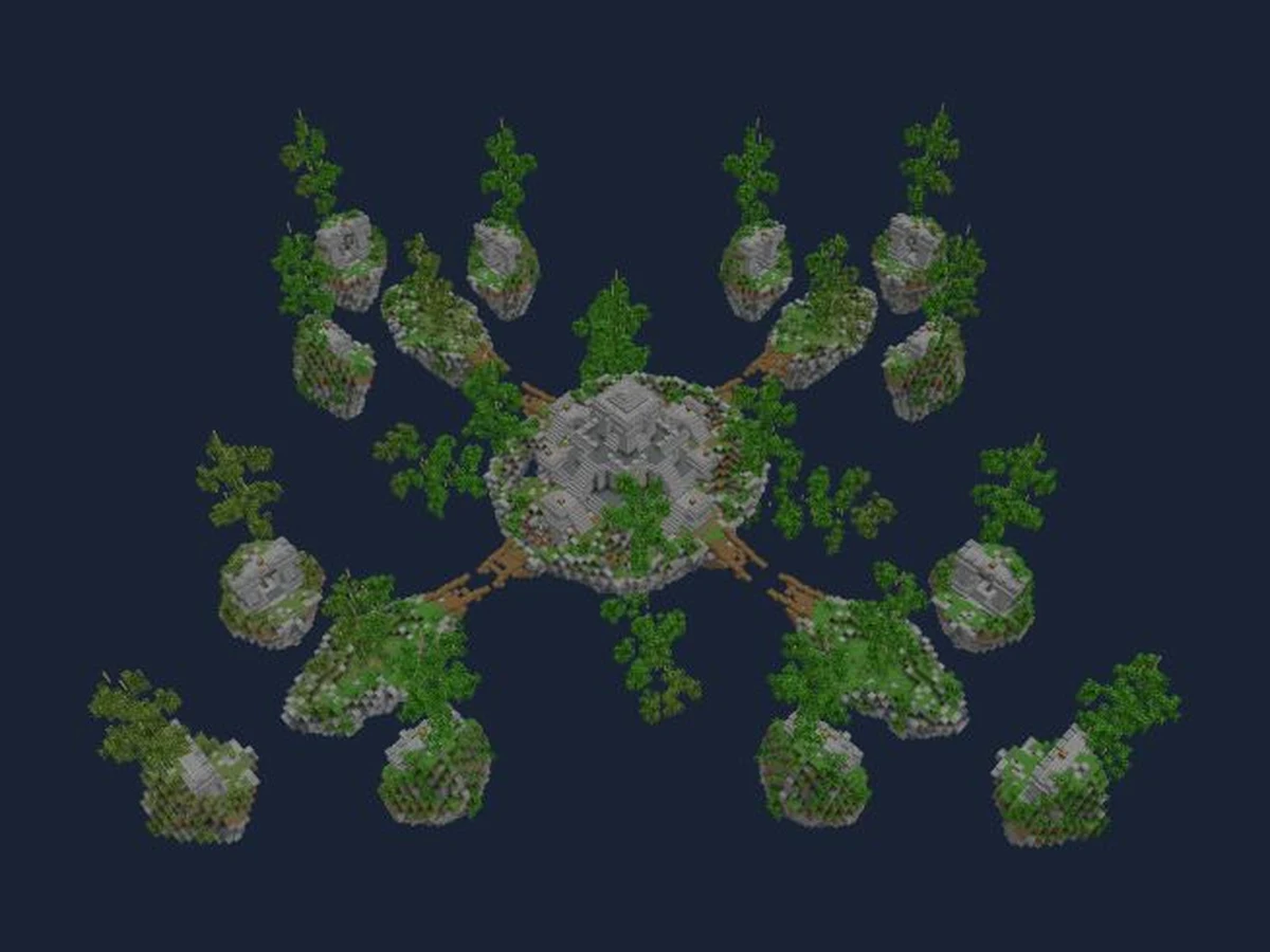 Actual Minecraft world render of Sky Arena 2
