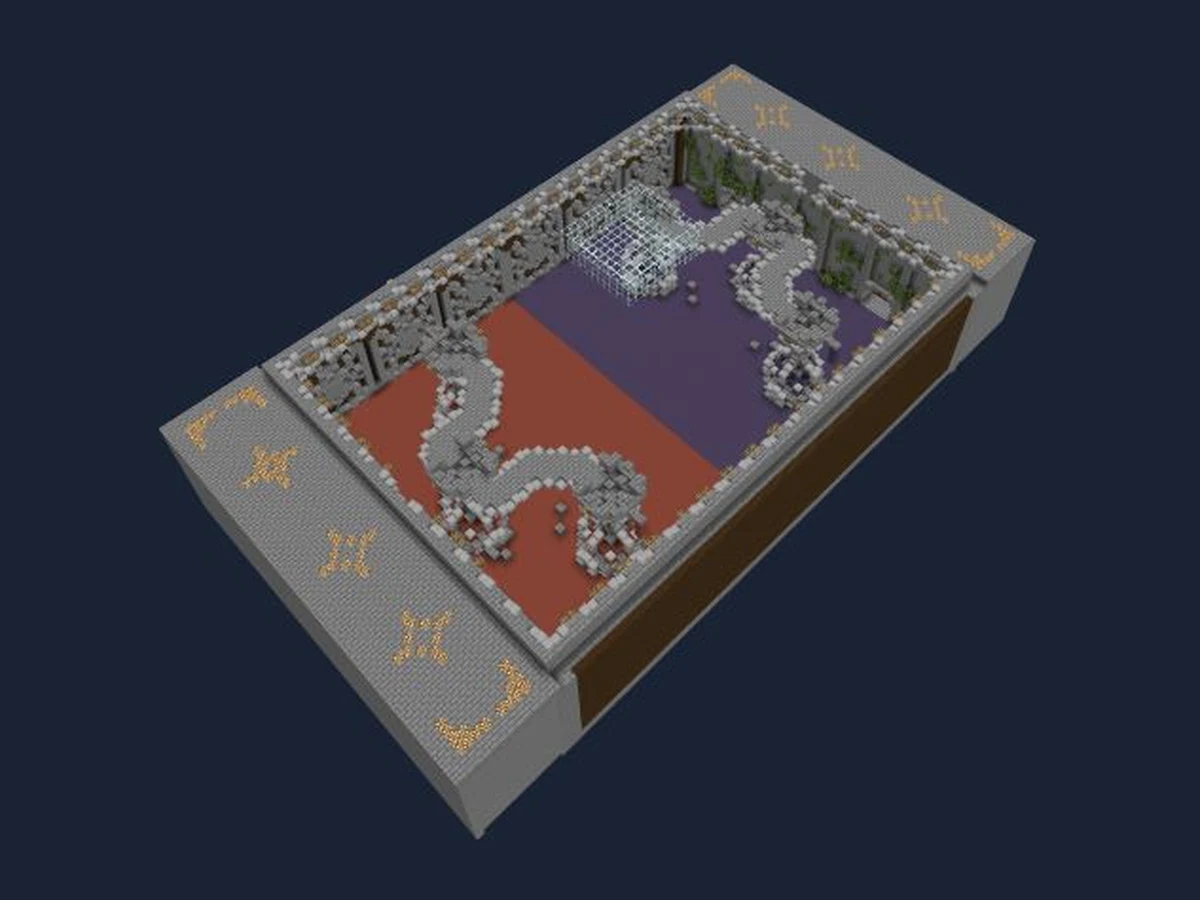 Actual Minecraft world render of Turf Arena